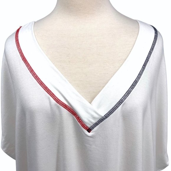 Tommy Hilfiger Short Sleeve Contrasting Trim V-Neck Top NWT Sz 2X - Picture 4 of 13